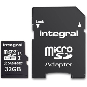 Integral Dash & Security microSDHC - Karta pamięci 32GB C10 UHS-I U3 z adap