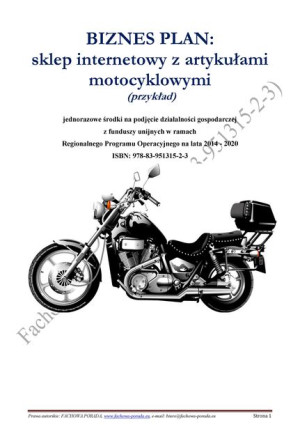 BIZNESPLAN sklep internetowy z artykułami motocyklowymi 2018