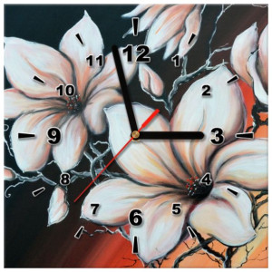 ZEGAR  Magnolia o zachodzie słońca 30x30