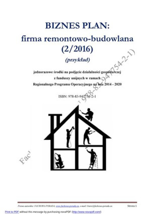 BIZNESPLAN firma remontowo-budowlana 2017