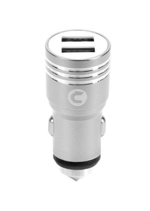 (4505) Ładowarka Samochodowa Mocolo 2xusb Fast Charger Srebrna