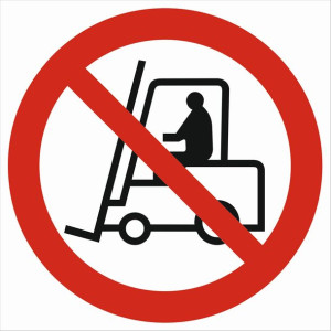 Znak - Zakaz ruchu urządzeń do transportu poziomego GA004 Zakaz ruchu urząd