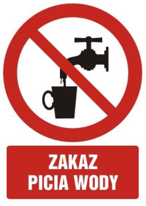 Znak - Zakaz picia wody GC004 Zakaz picia wody GC004DJFN