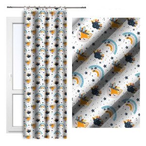 Zasłona dziecięca na taśmie 140x250 D404-343-01 lisek boho
