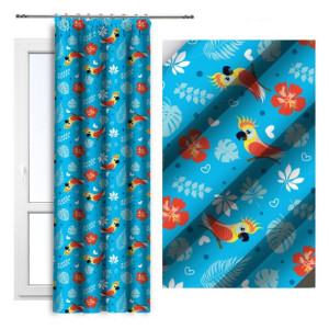 Zasłona dziecięca na taśmie 140x250 D404-344-01 papuga