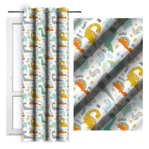 Zasłona dziecięca na przelotkach 140x250 D404-348-01 dinozaury