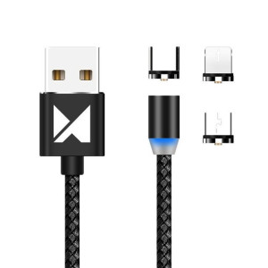 Magnetyczny kabel przewód USB / micro USB / USB Typ C / Lightning 1m LED