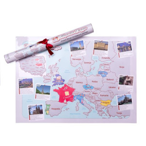 Mapa ZDRAPKA DLA PARY plakat Europa w tubie PROMO
