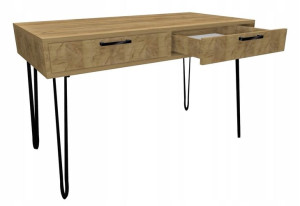 Toaletka Biurko Konsola dąb craft 80x40 czarne metalowe nogi, loftowe