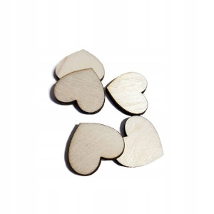 dekor serduszka sklejka 10 szt 2x2cm