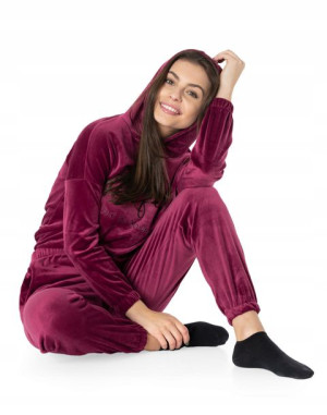 Komplet Dresowy Dres Welurowy Damski 2w1 3702-1 S