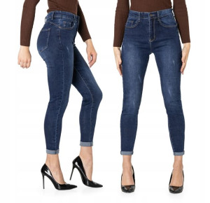 Spodnie Damskie Jeansy Rurki Push Up Dżins 916 W46