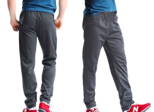 Duże Spodnie Dresowe Męskie Dresy 0668 4XL Stalowy
