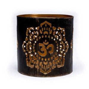 Świecznik czarny Ohm Mandala