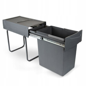 Kosz Segregator na śmieci 300mm SORTOWNIK DO SZAFKI 30CM 1x20L EMUCA szary