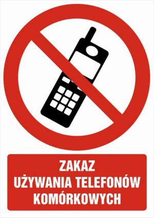 Znak - Zakaz używania telefonów komórkowych GC030 Zakaz używania telefonów