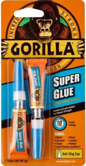 GORILLA Super Glue klej mocny PRZEZROCZYSTY 2x3g