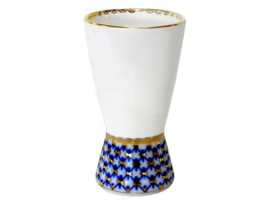 Mały wazonik, wazon stołowy siatka kobaltowa Imperial Porcelain Łomonosow