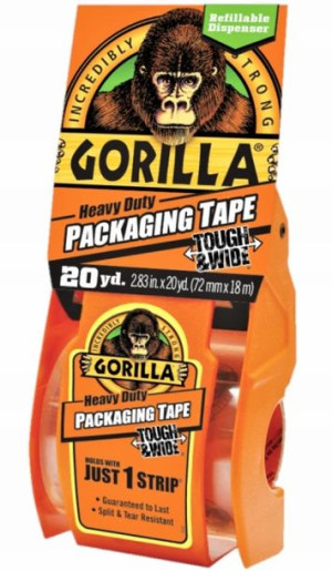 GORILLA Packaging Tape Taśma pakowa SZEROKA I MOCNA + PODAJNIK