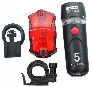Lampka Oświetlenie Rowerowa Przód+Tył 5 Led BEAM