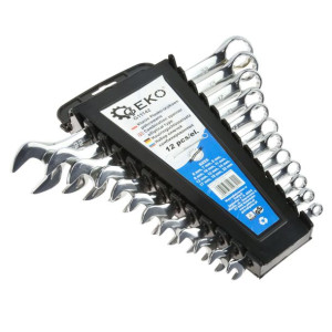 Klucze płasko oczkowe CRV 6-22mm ZESTAW 12el. GEKO