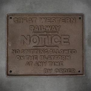 Dekoracyjna tablica żeliwna GWR NOTICE