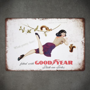 Tabliczka metalowa na ścianę GOOD YEAR LADY 2