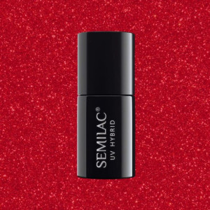 Lakier hybrydowy Semilac Glitter Red 7 ml Nr 025