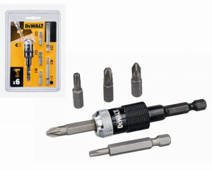 DeWALT Zestaw bitów 6szt PZ TorX + uchwyt DT71514