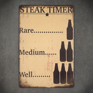 Tabliczka dekoracyjna metalowa STEAK TIMER 1