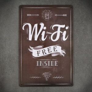 Tabliczka dekoracyjna metalowa WI-FI FREE