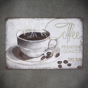 Tabliczka dekoracyjna metalowa COFFEE PREMIUM