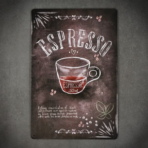 Tabliczka dekoracyjna metalowa ESPRESSO LAYER