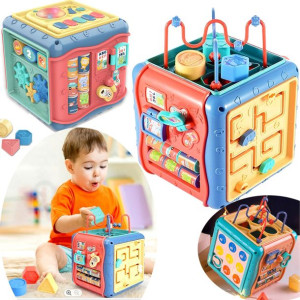 SORTER PIANINKO Kostka edukacyjna ZEGAR KLOCKI