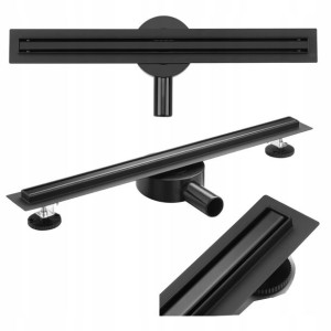 Odpływ Liniowy Wąski Slim Niski Czarny 80 Cm Black