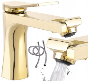 Bateria Umywalkowa Niska Rea Soul Gold Złota 360