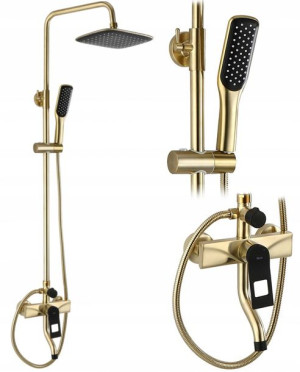 Zestaw Prysznicowy Szczotkowany Soul Gold Black