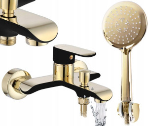 Bateria Wannowa Ze Słuchawką Bloom Black/Gold Rea