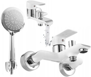Bateria Wannowa Ze Słuchawką Bloom White/chrom Rea