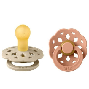 BIBS BOHEME 2-PACK VANILLA & PEACH S Smoczek Uspokajający kauczuk Hevea