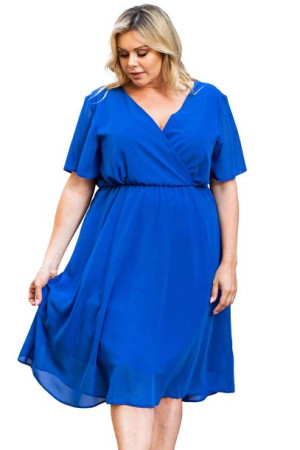 Sukienka DENISA szyfon odcinana chaber 46 PLUS SIZE