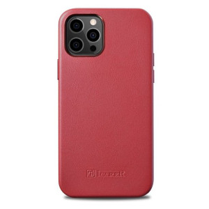Etui ICarer Case Leather do iPhone 12 Pro Max czerwony (kompatybilne z MagS