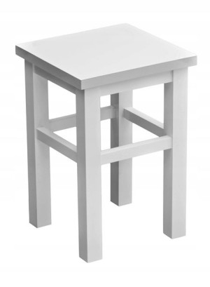 Taboret stołek do kuchni drewno BIAŁY 45 cm