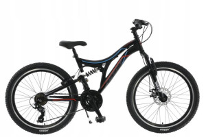 Rower Kands 24 SNIPER MTB czarno-czerwony 15 cali