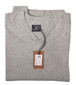 STATE OF ART sweter v-neck duży wełna merino