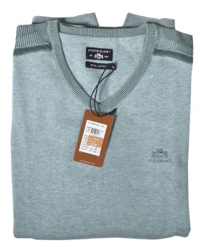 STATE OF ART sweter v-neck duży bawełna