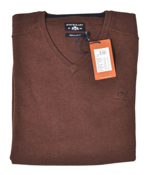 STATE OF ART sweter v-neck duży bawełna