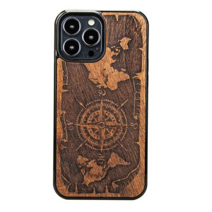 Bewood Drewniane Etui iPhone 13 Pro Max RóżA WIATRÓW MERBAU
