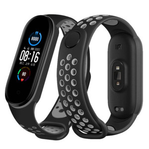 Pasek silikonowy do Xiaomi Mi Band 6 (Czarny)