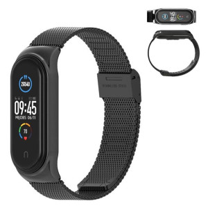Pasek stalowy do Xiaomi Mi Band 6 (Czarny)